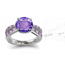 Fine Gemstone Purple Sapphire & White Diamond Ring