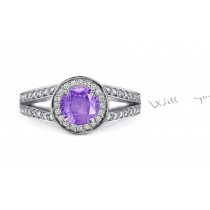 Glowing: Sparkling Purple Sapphire Diamond Ring