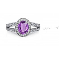 Popular: Exquisite Purple Sapphire Diamond Ring