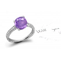Celebration: Purple Sapphire & White Diamond Micro Pave Ring