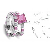 Diamond & Pink Sapphire Engagement & Wedding Rings Available in Women's Ring Size 3 to 10