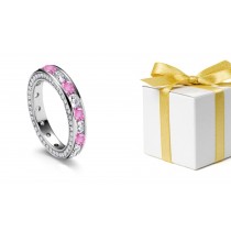 Designer Diamond & Sapphire Eternity Wedding Rings
