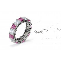 New Colored Pink Sapphire & Diamond Eternity Bands