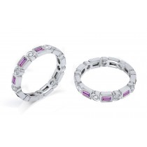 Pink Sapphire & Diamond Eternity Bands