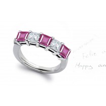 New Colored Pink Sapphire & Diamond Eternity Bands