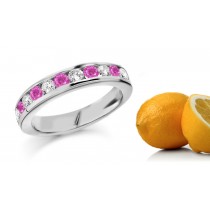 Pink Sapphire & Diamond Eleven Stone Ring