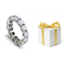 Platinum Prong Set Round Diamonds Eternity Ring