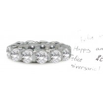 Platinum Bar Set Round Anniversary Diamond Eternity Bands