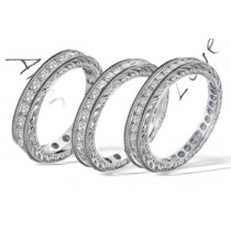 Platinum Channel Prong Set Round Diamonds Rings