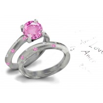 Fine Designer Jewelry: Pink Sapphire Heart Diamond Designer Engagement Ring