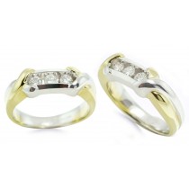 Platinum Gold Diamond Channel Set Ring