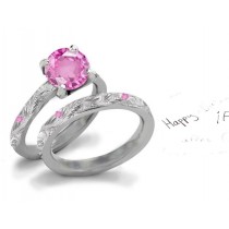 Fine Jewelry: Pink Sapphire Heart Diamond Designer Engagement Ring