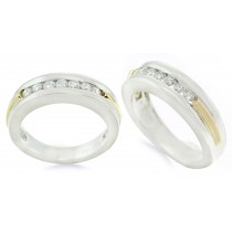 Platinum Gold Channel Set Diamond Ring