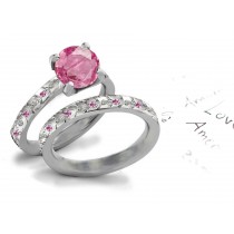 Fine Designer Jewelry: Pink Sapphire Heart Diamond Designer Engagement Ring