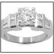 Pre-set Engagement Ring. Engagement Diamond Side Accent Platinum Ring.