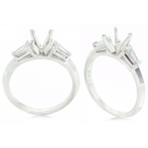 Engagement Diamond Side Accent Platinum Ring.