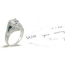 14K White Gold Hand Engraved Filigree Engagement Setting