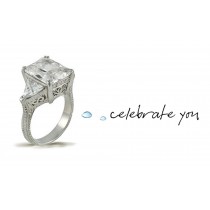 Platinum Hand Engraved Filigree Engagement Setting