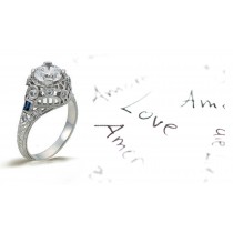 Platinum Hand Engraved Filigree Engagement Setting