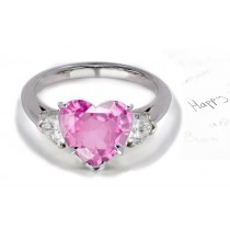 2013 Catalog No. 5 - Product Details: Pink Heart Sapphire & Diamond Pears Designer Rings