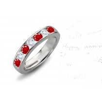 Diamond & Ruby Wedding Rings Anniversary Bands