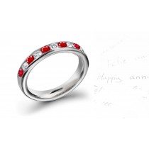 Diamond & Ruby Wedding Rings Anniversary Bands