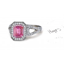 Fashion: Pink Sapphire Diamond Micro Pave Ring Click on the Link for Carat Weight, Size Options