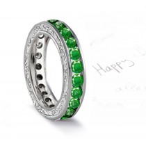Pleasurable Sensations: NEW PRODUCT!Antique Full Emerald & Platinum Band with Foliate Scrolls & Motifs Made To Order