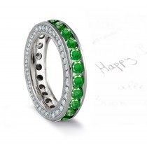 Rich Hues United in Sparkling Light: Antique Emerald Diamond Gold Wedding Band with Victorian Scrolls & Motifs - NEW DESIGN