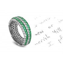 Rich Original Selection: LATEST! Sparkling & Glittering Collosal Micropave Emerald & Diamond Eternity Ring