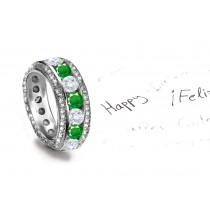 UNUSUAL ADVANTAGES: More Intense & Dark Vivid Green 14k Gold Diamond & Emerald Decorated Ring