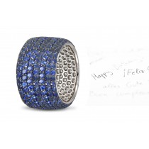 Pave Set Diamond Sapphire 14k Yellow Gold Ring 