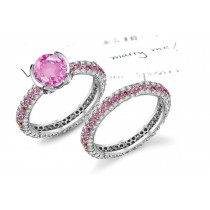 Glittering: Outstanding Pink Sapphire & Diamond Micro Pave Ring