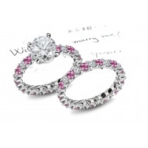 Glittering: Astonishing Pink Sapphire & Diamond Micro Pave Ring