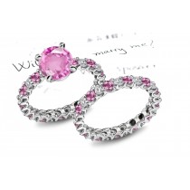 Glittering: High Quality Pink Sapphire & Diamond Micro Pave Ring