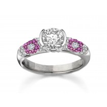 Architect: Brand Name Designer Pink Sapphire & Diamond Micro Pave Ring