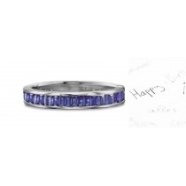 Full Sapphire Baguette Eternity Ring in Platinum Ring 
