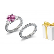 Delight: Engraved Pink Sapphire & Diamond Ring Availability: In stock