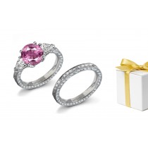 Elegant: Engraved Pink Sapphire & Diamond Ring Availability: In stock