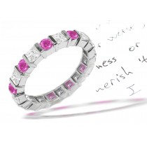 Impeccable Diamond Women's Pink Sapphire Eternity Rings