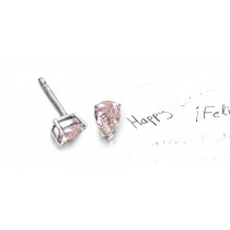 One of A Kind Colored Diamonds Designer Collection - Pink Colored Diamonds & White Diamonds Fancy Pink Diamond Hoop Earrings