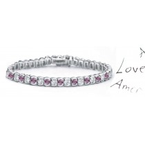 pINK Colored Diamonds & White Diamonds Fancy Pink Diamond Bracelet and Necklace