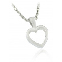 Platinum heart pendant with pendant platinum chain