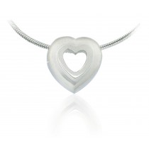 Platinum heart pendant with pendant platinum chain