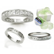  Platinum Channel Set Ten Princess Cut Diamonds Ring (0.80 to 1.50 carats)