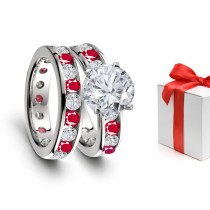 Popular Designs: Two Circular Domes of Rubies and Diamonds & atop Diamond Catching Light & Emiting Heat & Diamond Sparkle White Light