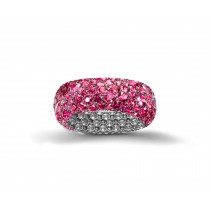 Eternity Ring with Pave Set Rubies in Gold or Platinum