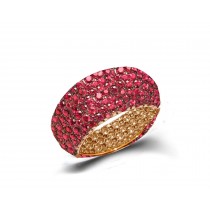 Eternity Ring with Pave Set Rubies in Gold or Platinum