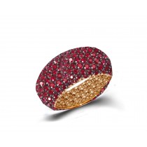 Eternity Ring with Pave Set Rubies in Gold or Platinum