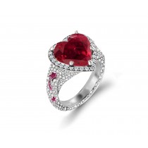 Delicate French Micro Pave Star Rings Featuring Vivid Red Rubies & Sparkling Diamonds